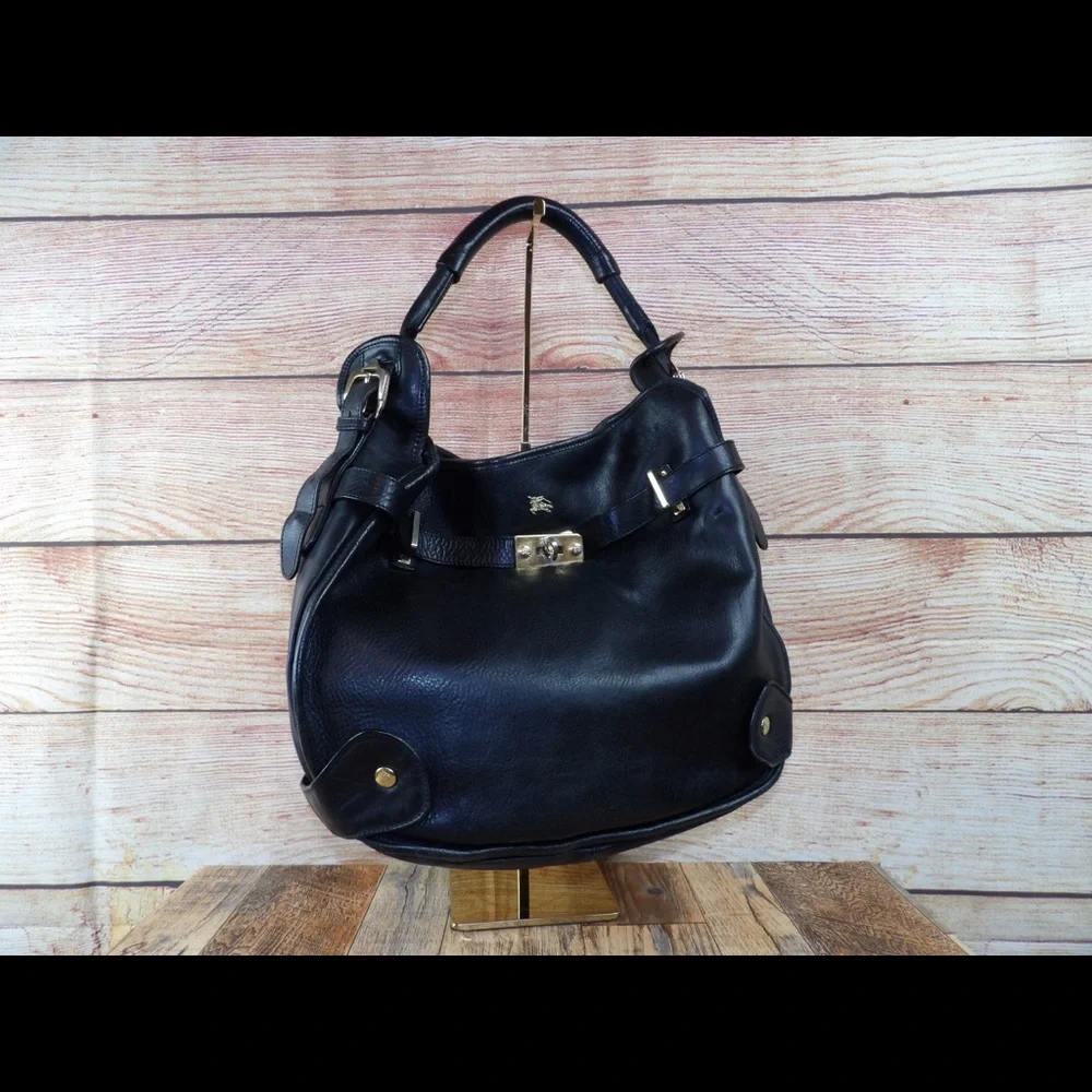 Burberry black leather hobo - Picture 4 of 9